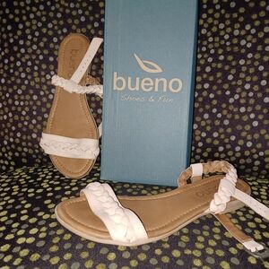Bueno Pale Pink Buttery Soft Leather Braided Sandals Sz39